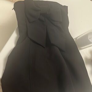 Zara Black Strapless Pleated Mini Dress